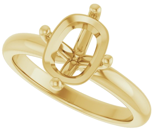 Sužadėtuvių Žiedas 14k yellow gold Elongated Cushion 9mm x 7mm (5)
