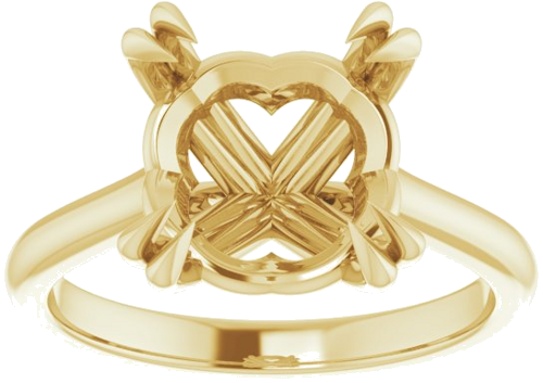 Sužadėtuvių Žiedas „Double Claw-Prong“ 14k yellow gold Round 11mm (3)