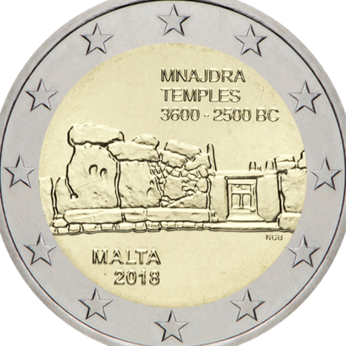 2018 Malta Mnajdra šventykla 2 eurų moneta (2)