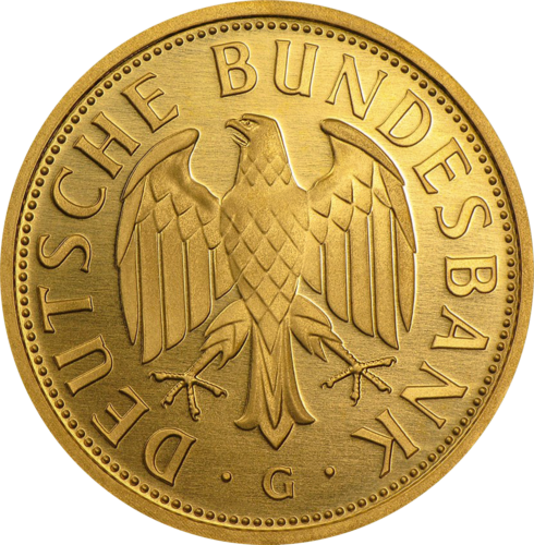 Златна монета от 1 марка 2001 г. на Германия (2)