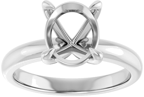 Sužadėtuvių Žiedas „Claw-Prong Solitaire“ 950 Platinos Oval 10mm x 8mm (3)