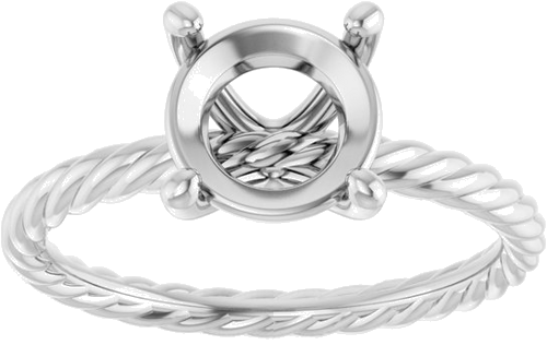Sužadėtuvių Žiedas „Solitaire Rope“ 14k white gold Round 8mm (3)