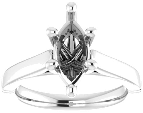 Sužadėtuvių Žiedas „Solitaire“ 585 Baltojo Aukso Marquise 12mm x 6mm (3)