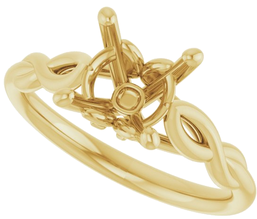 14K Yellow  8 mm Round Solitaire Engagement Ring Mounting (5)