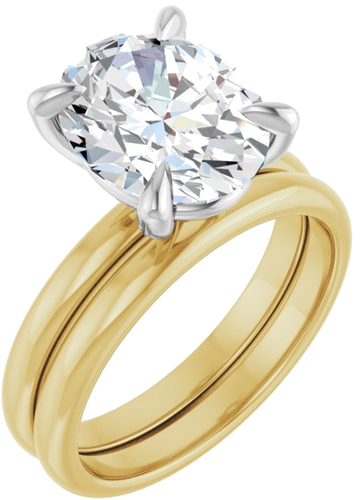 Sužadėtuvių Žiedas „Solitaire“ 18k yellow/white gold Oval 11mm x 9mm (6)