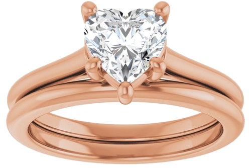 Sužadėtuvių Žiedas 14k rose gold Heart 6.5mm (8)