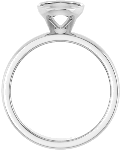 Sužadėtuvių Žiedas „Bezel-Set Solitaire“ 14k white gold Oval 9mm x 7mm (2)