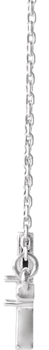 14K White 2 mm Round Sideways Cross 16-18  Necklace Mounting (2)