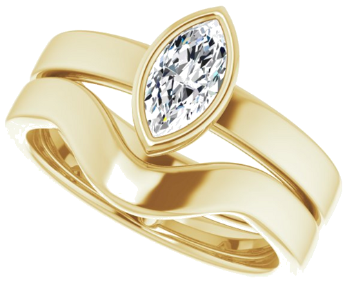 Sužadėtuvių Žiedas „Solitaire“ 585 Geltonojo Aukso Marquise 8mm x 4mm (10)
