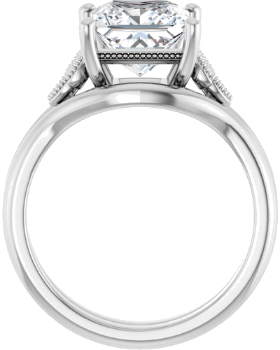 Sužadėtuvių Žiedas „Solitaire“ 14k white gold Square 7.5mm (7)