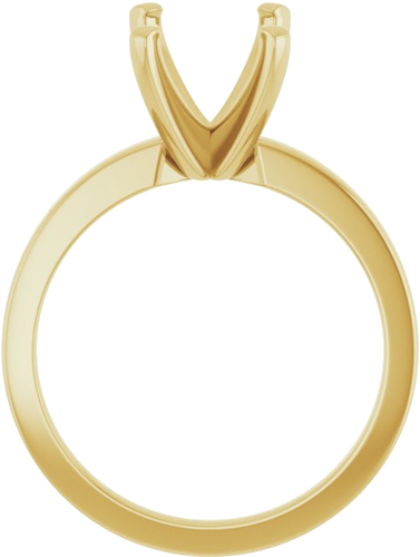 14K Yellow 9x7 mm Emerald Solitaire Engagement Ring Mounting (2)