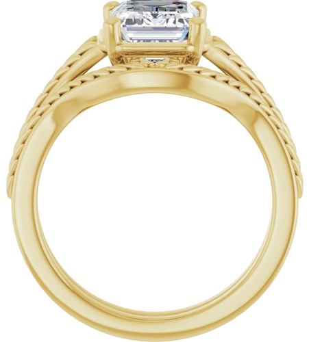 Sužadėtuvių Žiedas „Solitaire“ 14k yellow gold Emerald 8.5mm x 6.5mm (7)