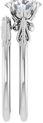 14K White 8x6 mm Oval Sculptural-Inspired Engagement Ring Mounting (9)