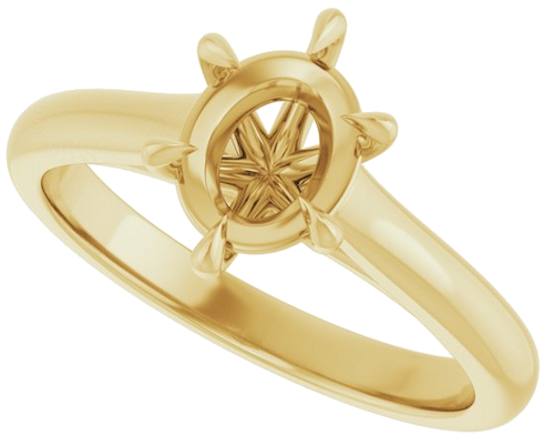 Sužadėtuvių Žiedas „Claw-Prong“ 14k yellow gold Oval 8mm x 6mm (5)