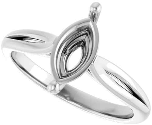 Sužadėtuvių Žiedas „Solitaire“ 14k white gold Marquise 10mm x 5mm (5)