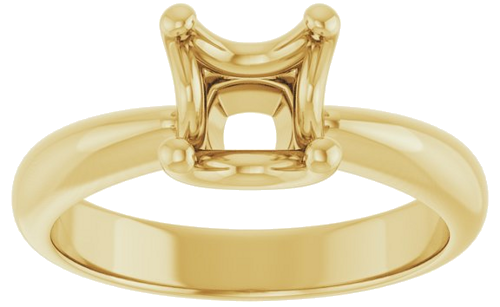 Sužadėtuvių Žiedas „Solitaire Crown-Inspired“ 14k yellow gold Cushion 6.5mm (3)