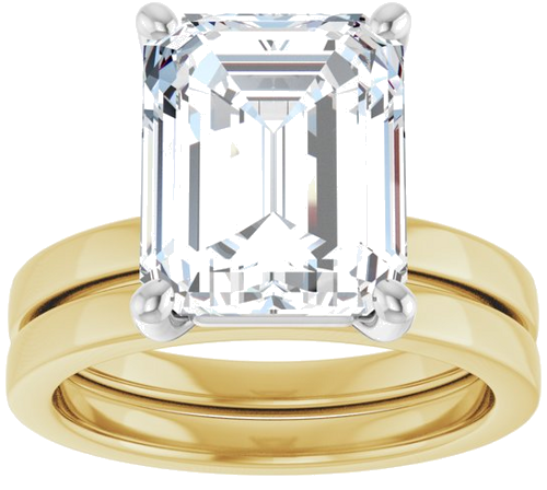 Sužadėtuvių Žiedas „Solitaire“ 14k yellow/white gold Emerald 11mm x 9mm (8)
