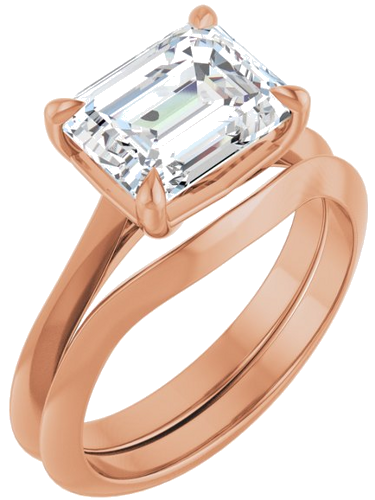 Sužadėtuvių Žiedas „Solitaire“ 417 Rožinis Aukso Emerald 9mm x 7mm (6)