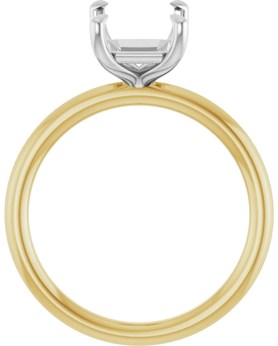 Sužadėtuvių Žiedas „Claw-Prong Solitaire“ 14k yellow/white gold Emerald 9mm x 7mm (2)