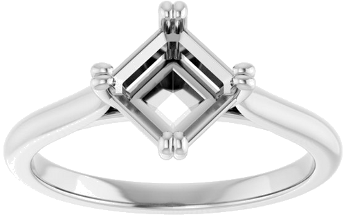 Sužadėtuvių Žiedas „Double Claw-Prong Solitaire“ 14k white gold Asscher 6mm (3)