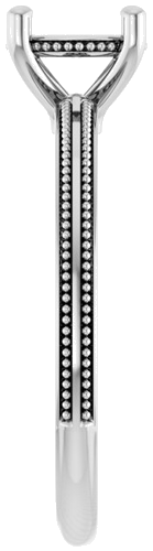 Sužadėtuvių Žiedas „Solitaire Milgrain“ 14k white gold Round 6.5mm (4)