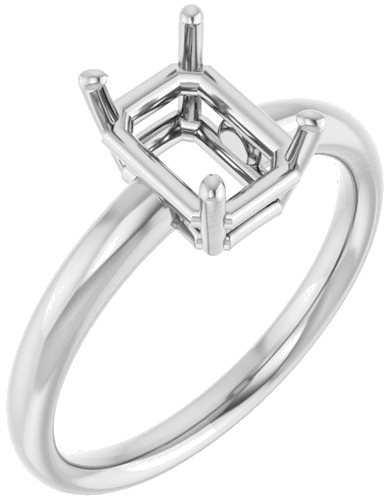 Sužadėtuvių Žiedas „Solitaire“ 585 Baltojo Aukso Emerald 8mm x 6mm (1)