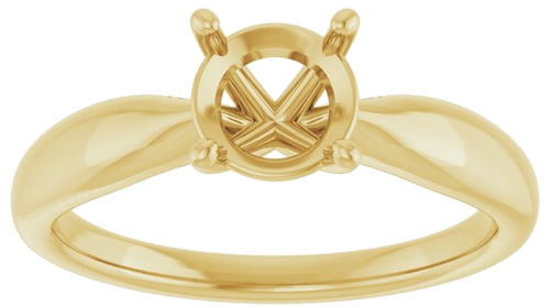 Sužadėtuvių Žiedas „Solitaire“ 585 Geltonojo Aukso Round 6.5mm (3)