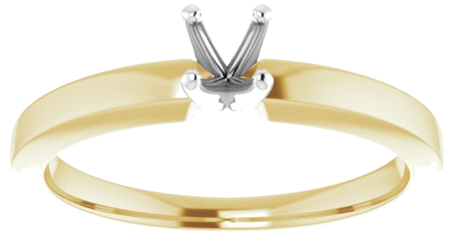 14K Yellow White 3.75 mm Round Solitaire Engagement Ring Mounting (3)