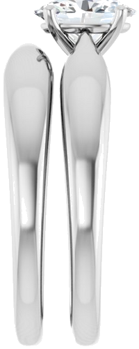 Sužadėtuvių Žiedas „Solitaire“ 585 Baltojo Aukso Oval 7mm x 5mm (9)