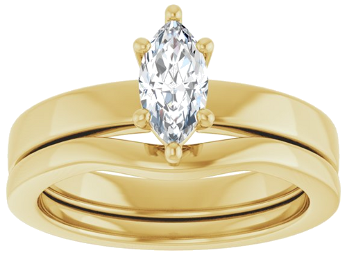 Sužadėtuvių Žiedas „Solitaire“ 585 Geltonojo Aukso Marquise 8mm x 4mm (8)