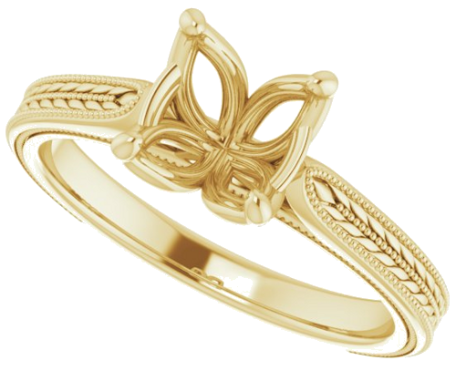 Sužadėtuvių Žiedas „Solitaire“ 585 Geltonojo Aukso Round 7.4mm (5)