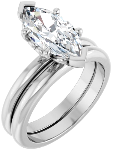 Sužadėtuvių Žiedas „Solitaire“ 950 Platinos Marquise 13mm x 6.5mm (6)