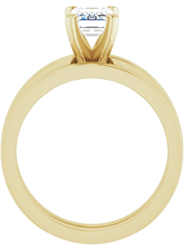Sužadėtuvių Žiedas „Solitaire“ 14k yellow gold Emerald 7mm x 5mm (7)