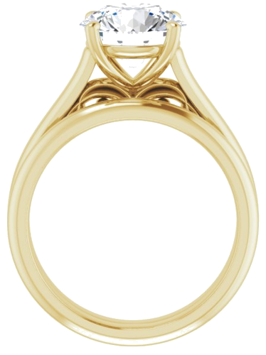 Sužadėtuvių Žiedas „Sculptural“ 14k yellow gold Round 9mm (7)