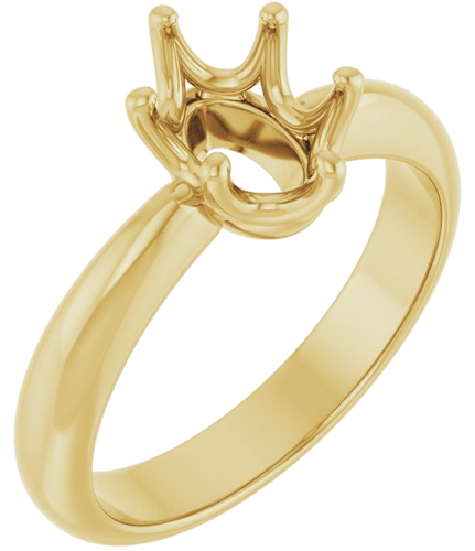 Sužadėtuvių Žiedas „Solitaire Crown-Inspired“ 14k yellow gold Oval 8mm x 6mm (1)