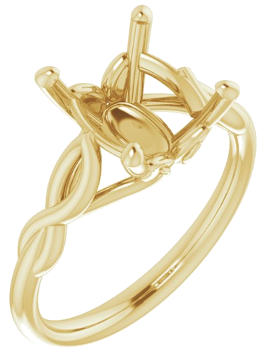 Sužadėtuvių Žiedas „Solitaire Sculptural“ 14k yellow gold Oval 11mm x 9mm (1)