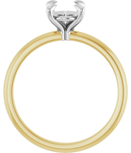 Sužadėtuvių Žiedas „Solitaire“ 585 Baltojo Ir Geltonojo Aukso Oval 8mm x 6mm (2)