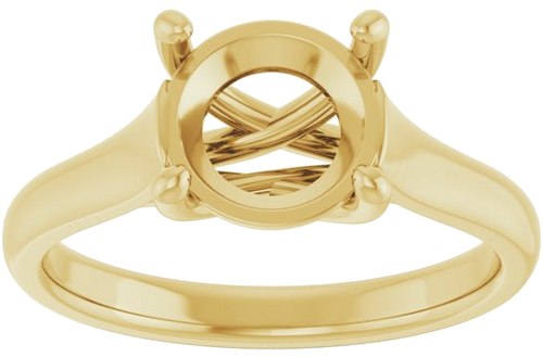 14K Yellow 8.2 mm Round Solitaire Engagement Ring Mounting (3)