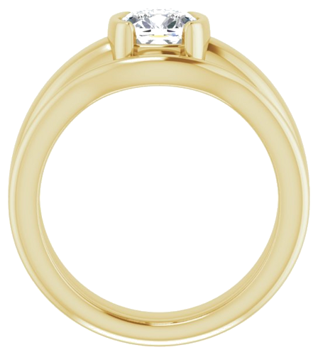 Sužadėtuvių Žiedas „Half-Bezel Solitaire“ 14k yellow gold Cushion 6mm (7)