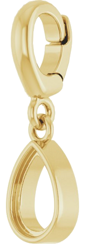 Pakabukas „Bezel-Set Cabochon Charm“ 14k yellow gold Pear 6mm x 4mm (2)