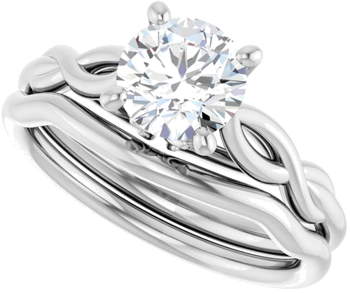 14K White  6.5 mm Round Solitaire Engagement Ring Mounting (10)