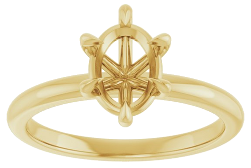 Sužadėtuvių Žiedas „Solitaire“ 585 Geltonojo Aukso Oval 8mm x 6mm (3)