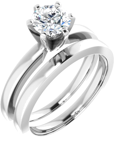 Sužadėtuvių Žiedas „Solitaire“ 14k white gold Round 6mm (6)