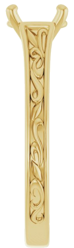 Sužadėtuvių Žiedas „Solitaire Scroll“ 14k yellow gold Round 7mm (4)