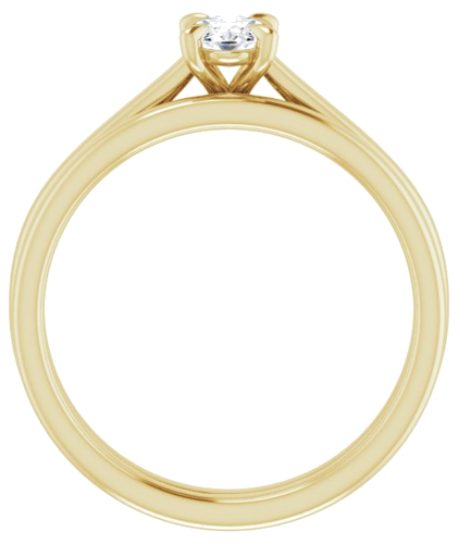 Sužadėtuvių Žiedas „Solitaire“ 585 Geltonojo Aukso Oval 6mm x 4mm (7)