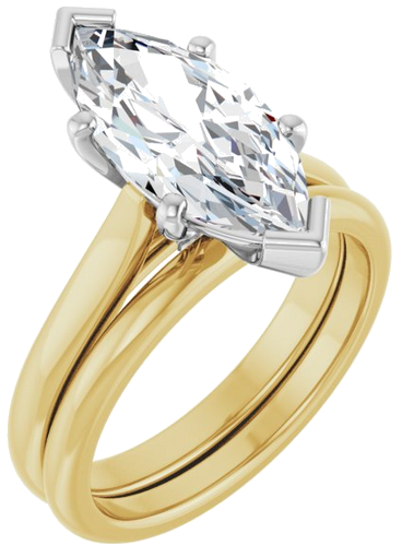 Sužadėtuvių Žiedas 14k yellow/white gold Marquise 15mm x 7mm (6)