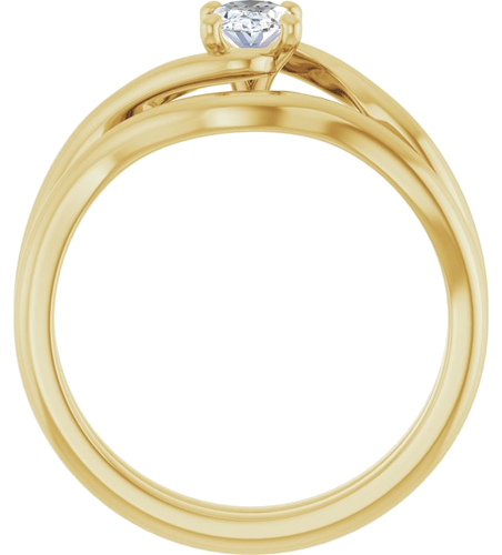 Sužadėtuvių Žiedas „Bypass“ 14k yellow gold Oval 6mm x 4mm (7)