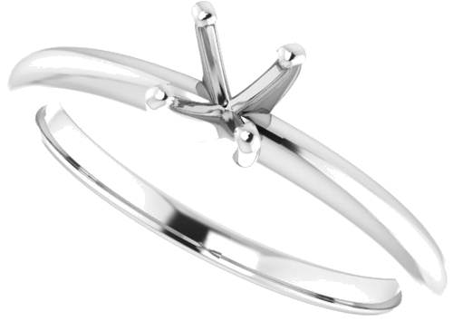 Sužadėtuvių Žiedas „Solitaire“ 585 Baltojo Aukso Round 4.8mm (5)