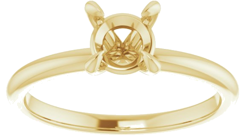 14K Yellow  6 mm Round Solitaire Engagement Ring Mounting (3)