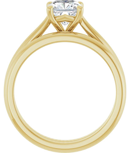 14K Yellow 6 mm Cushion Solitaire Engagement Ring Mounting (7)